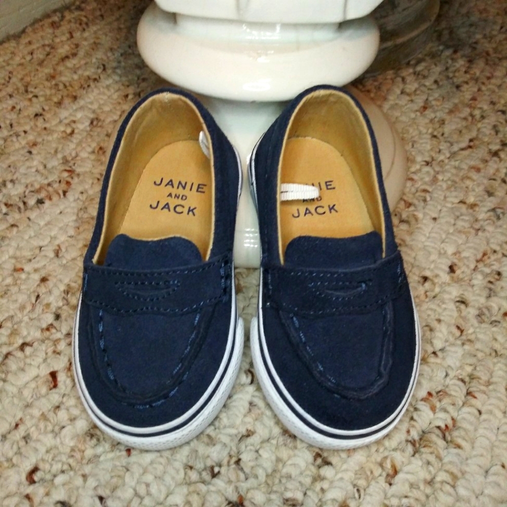 Janie And Jack Navy Suede Sneaker Loafers